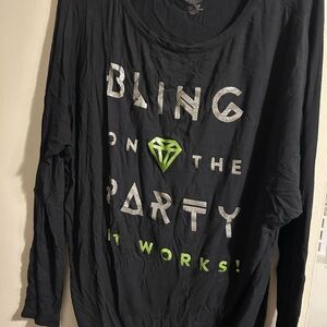 Boxercraft Black Long Sleeve Tee with Silver and Green Design